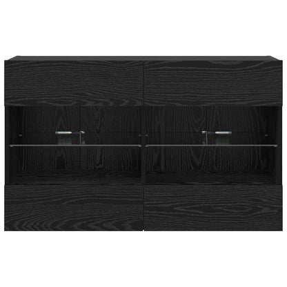 vidaXL TV-Wandschrank Schwarz Eichen-Optik 98,5 x 30 x 60,5 cm