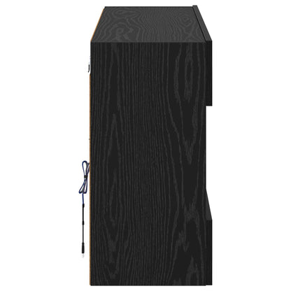 vidaXL TV-Wandschrank Schwarz Eichen-Optik 98,5 x 30 x 60,5 cm