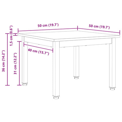 vidaXL Couchtisch Natur 50 x 50 x 36 cm Massives Kiefernholz