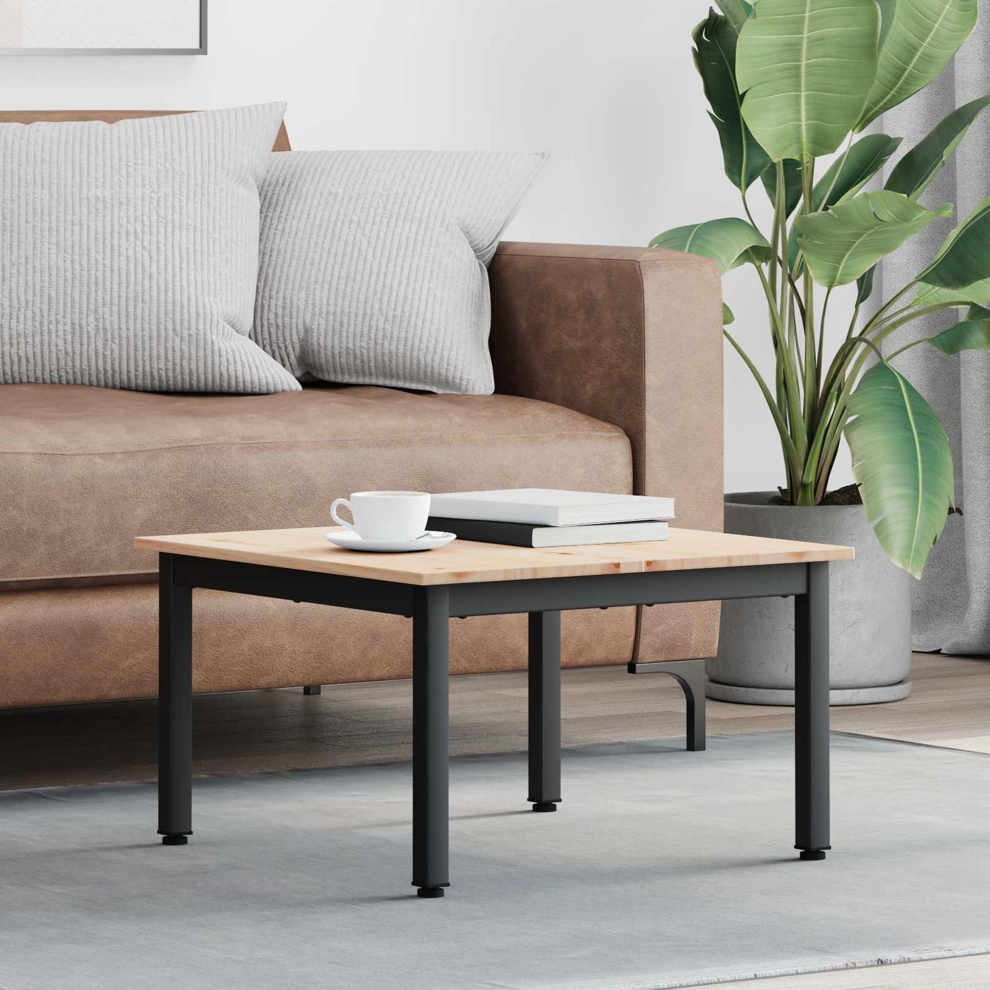 vidaXL Couchtisch Natur 60 x 60 x 36 cm Massives Kiefernholz