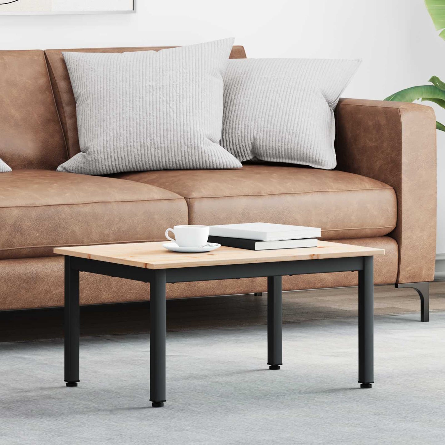 vidaXL Couchtisch Natur 60 x 50 x 36 cm Massives Kiefernholz