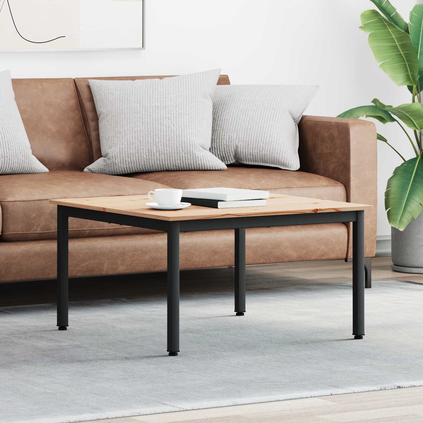 Couchtisch Natur 80 x 80 x 45 cm Massives Kiefernholz