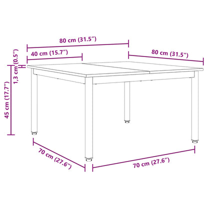 Couchtisch Natur 80 x 80 x 45 cm Massives Kiefernholz