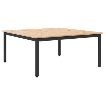 vidaXL Couchtisch Natur 100 x 100 x 45 cm Massives Kiefernholz
