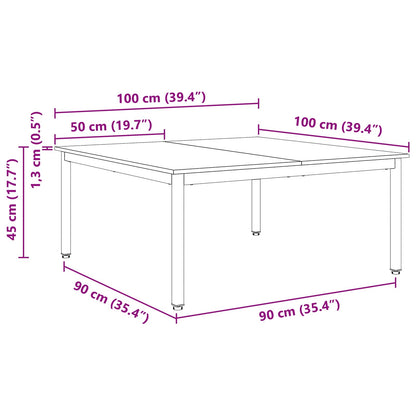 Couchtisch Natur 100 x 100 x 45 cm Massives Kiefernholz