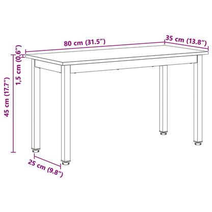 Bank Weiß 80 x 35 x 45 cm Massives Kiefernholz