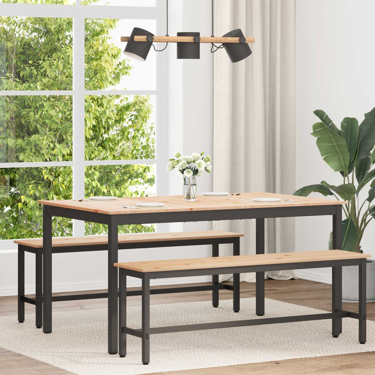 Esstisch Natur 150 x 90 x 75 cm Massives Kiefernholz