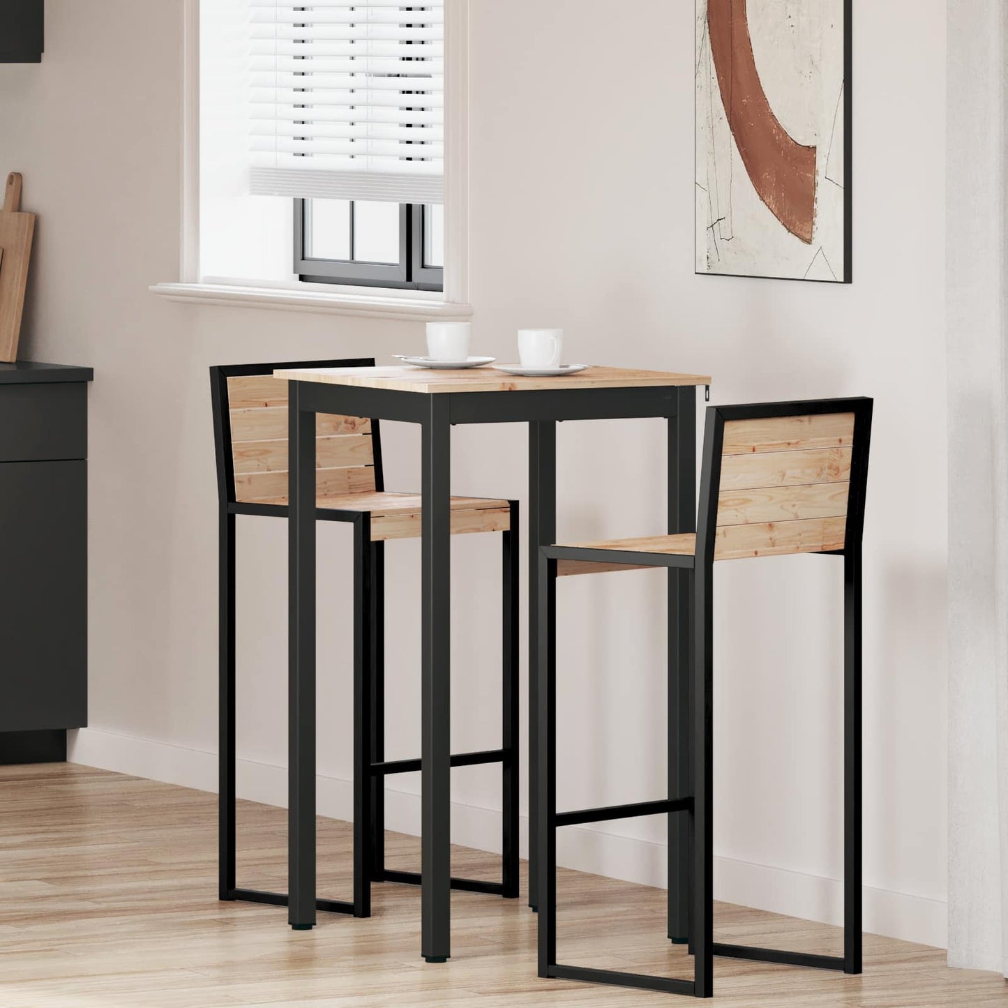 Bartisch Natur 60 x 60 x 105 cm Massives Kiefernholz