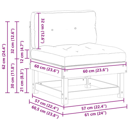 Garten Mittelssofa Massives Kiefernholz Wachsbraun