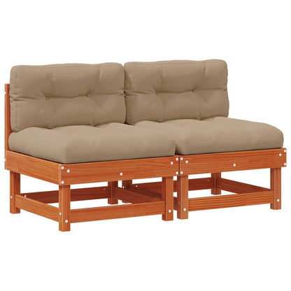 Garten Mittelssofa Massives Kiefernholz Wachsbraun