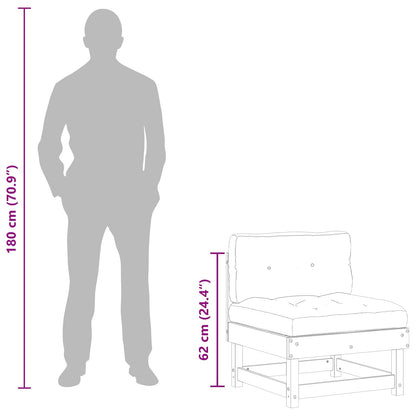 Garten Mittelssofa Massives Kiefernholz Wachsbraun