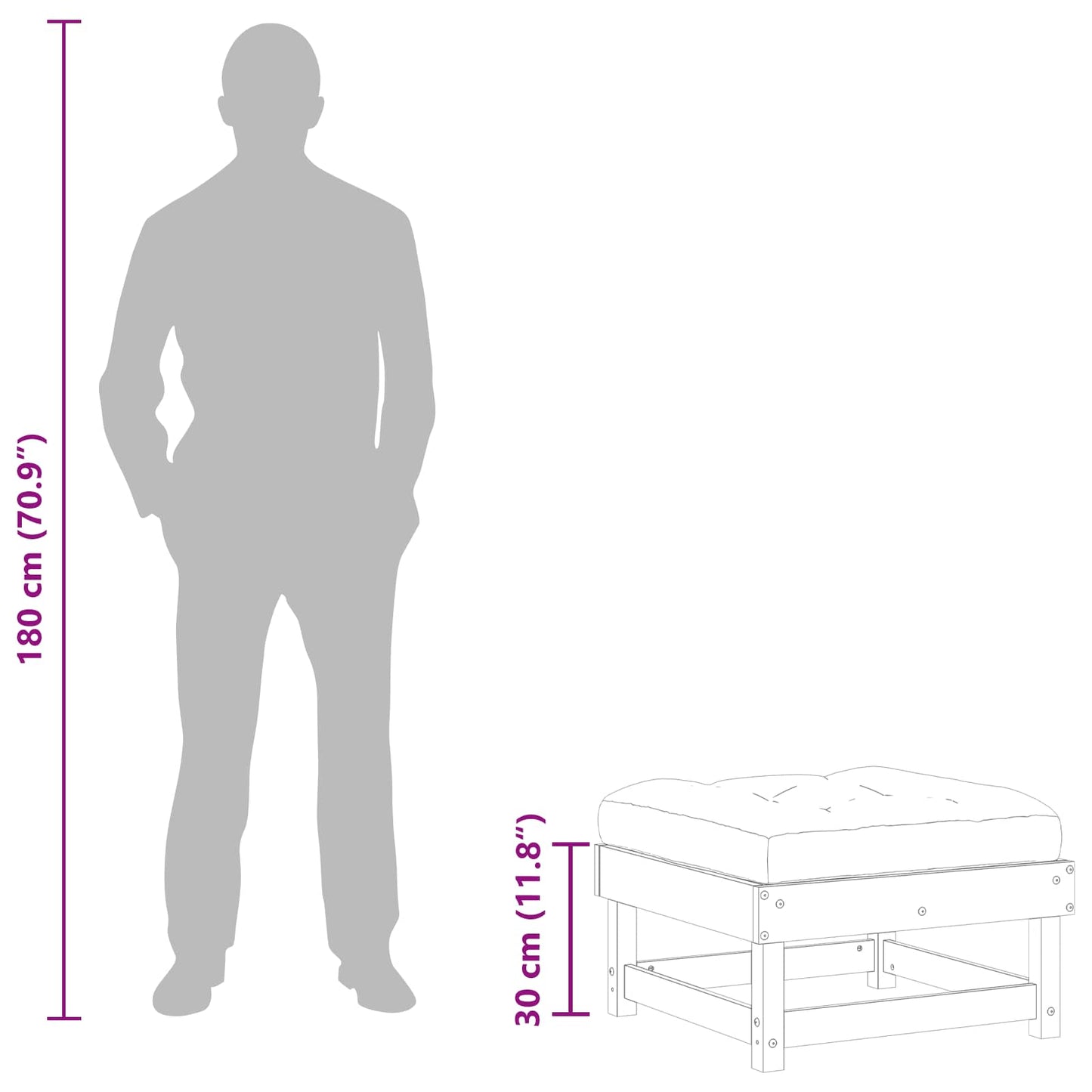 Gartenfußstütze Massives Kiefernholz Wachsbraun