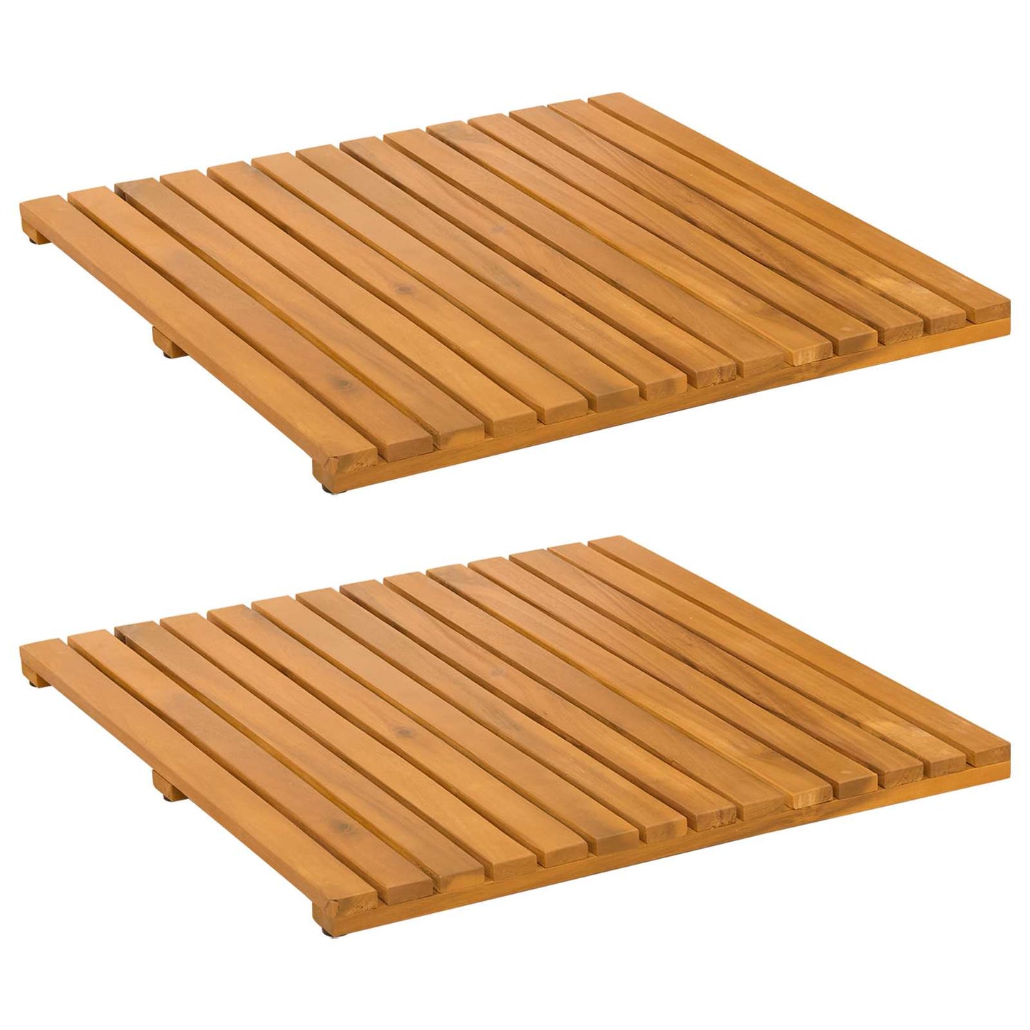 Badematte Uni Braun 50 x 50 cm Holz