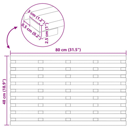 Badematte Uni Braun 100 x 53 cm Holz