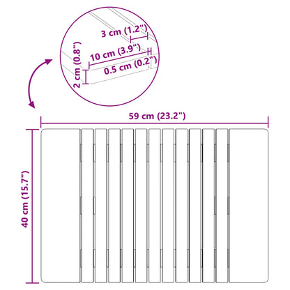 Badematte Uni Braun 59 x 40 cm Holz