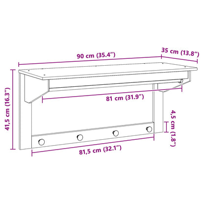 Garderobenständer Hill Honigbraun 90 x 35 x 41,5 cm