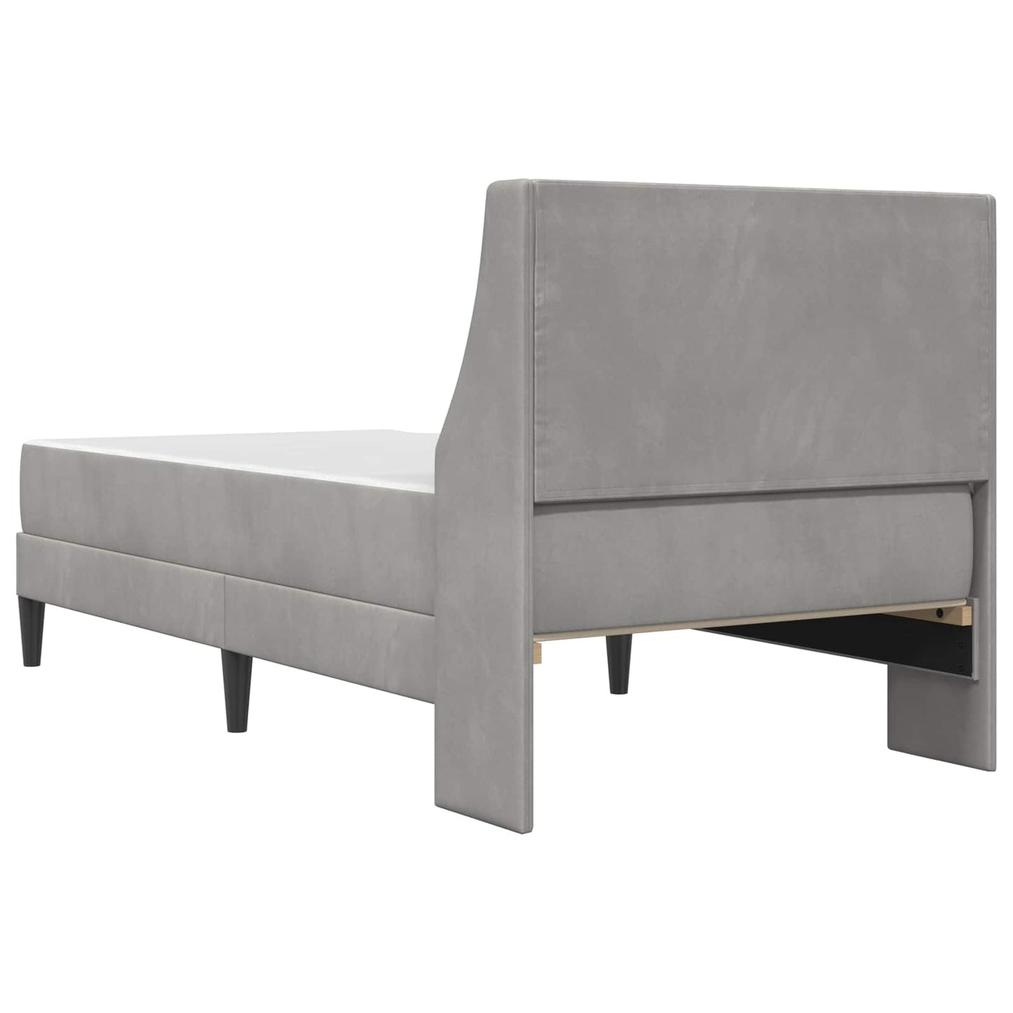 Bettgestell mit Matratze mit Matratze Hellgrau 90 x 200 cm Samt