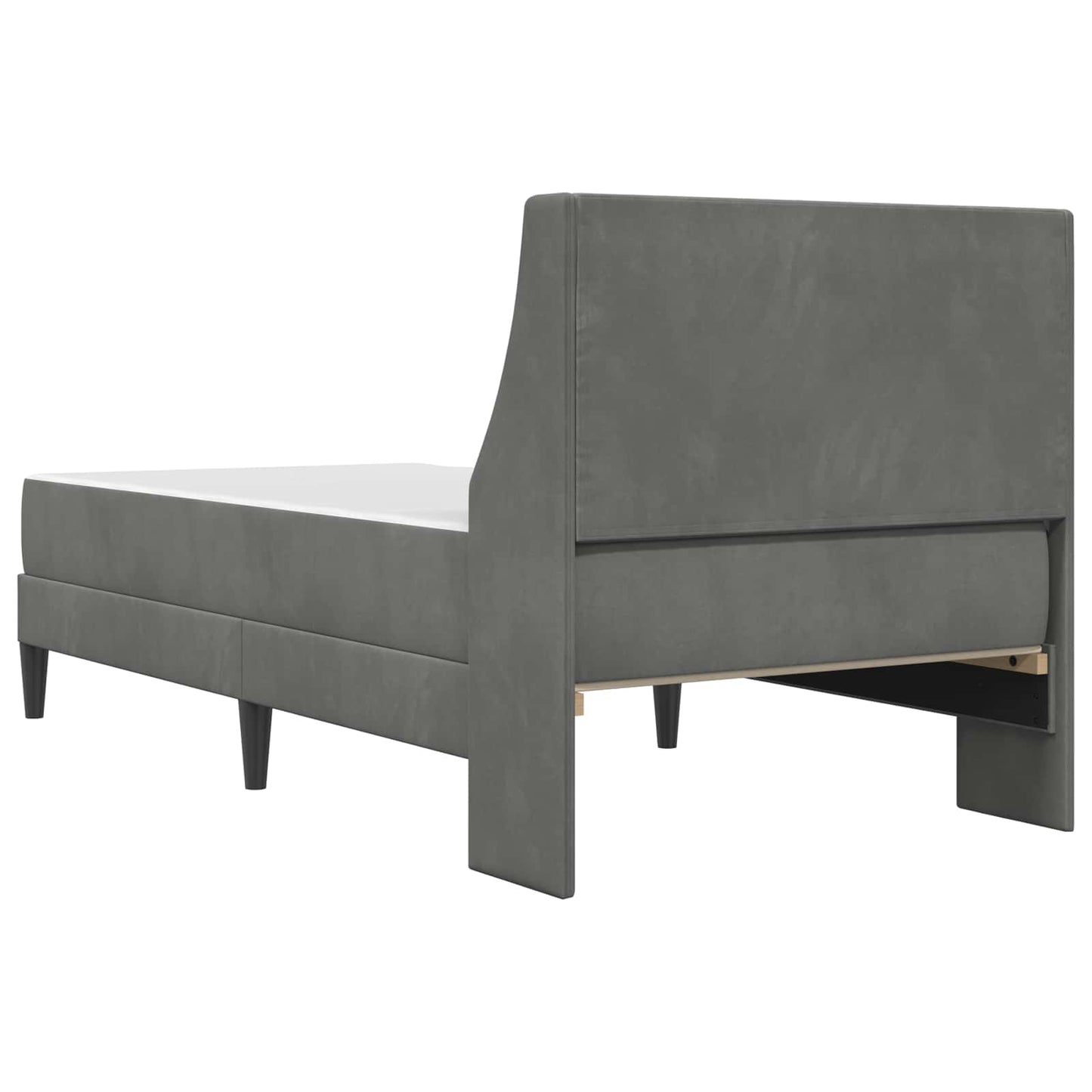 Bettgestell mit Matratze Dunkelgrau 90 x 200 cm Samt