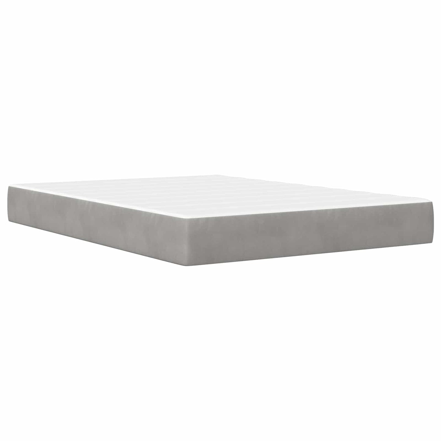 Bettgestell mit Matratze Hellgrau 160 x 200 cm Samt