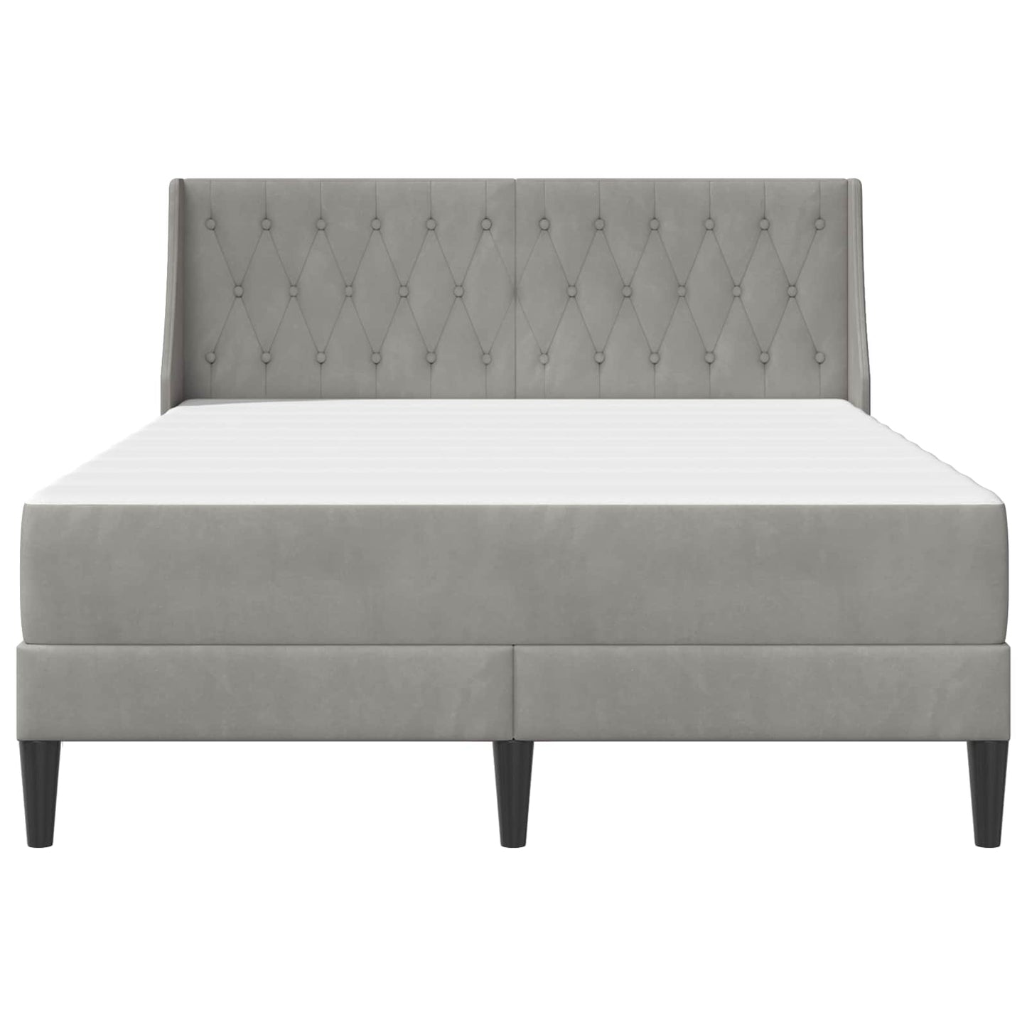 Bettgestell mit Matratze Hellgrau 160 x 200 cm Samt