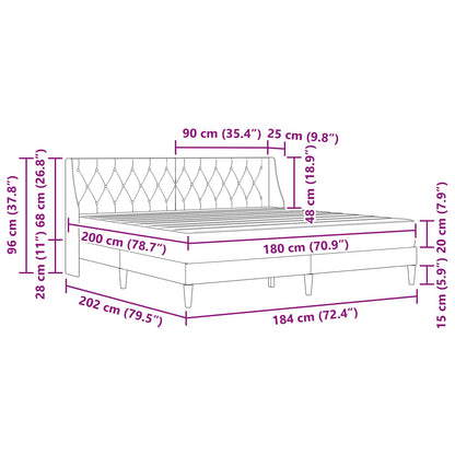 Bettgestell mit Matratze Dunkelgrün 180 x 200 cm Samt