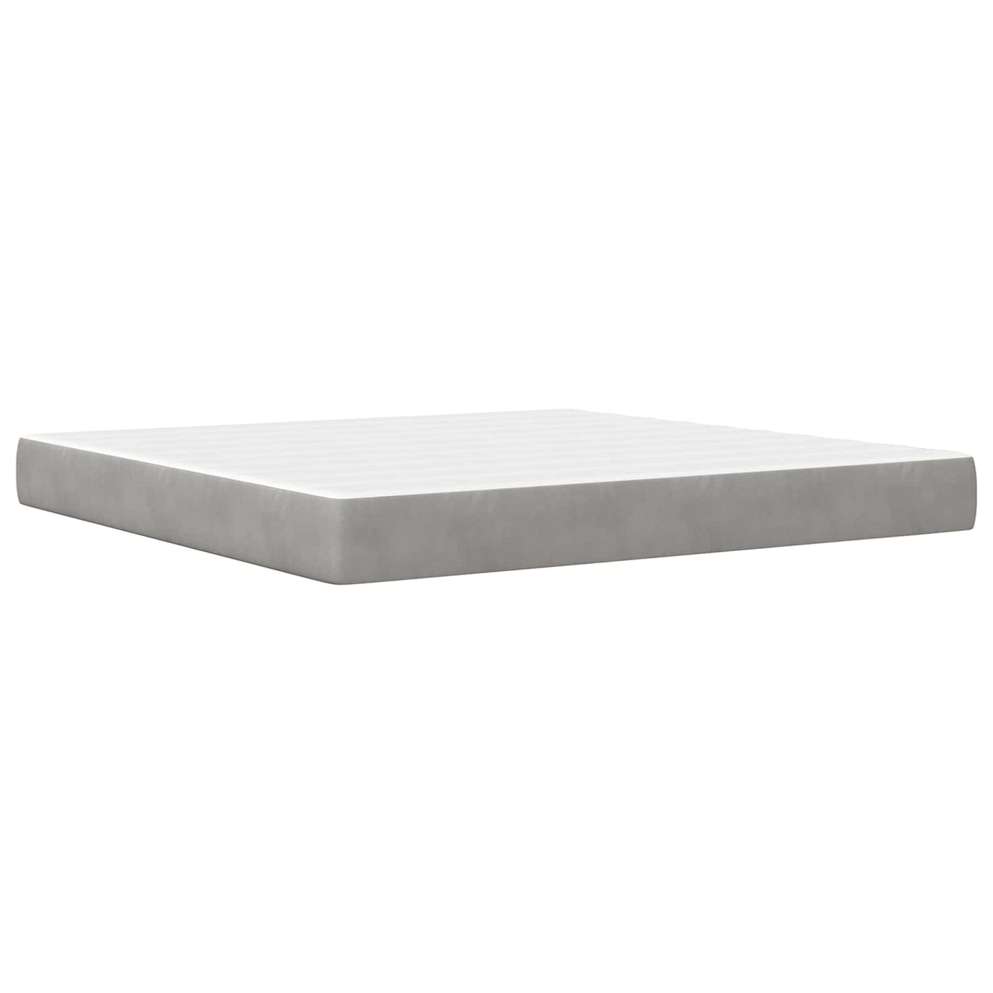 Bettgestell mit Matratze Hellgrau 200 x 200 cm Samt