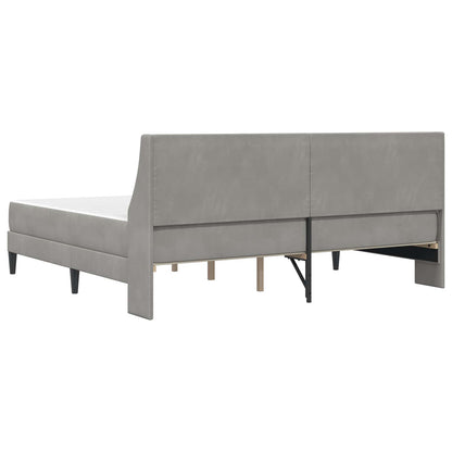 Bettgestell mit Matratze Hellgrau 200 x 200 cm Samt