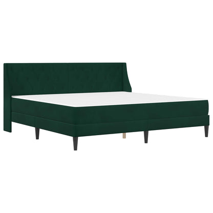 Bettgestell mit Matratze Dunkelgrün 200 x 200 cm Samt