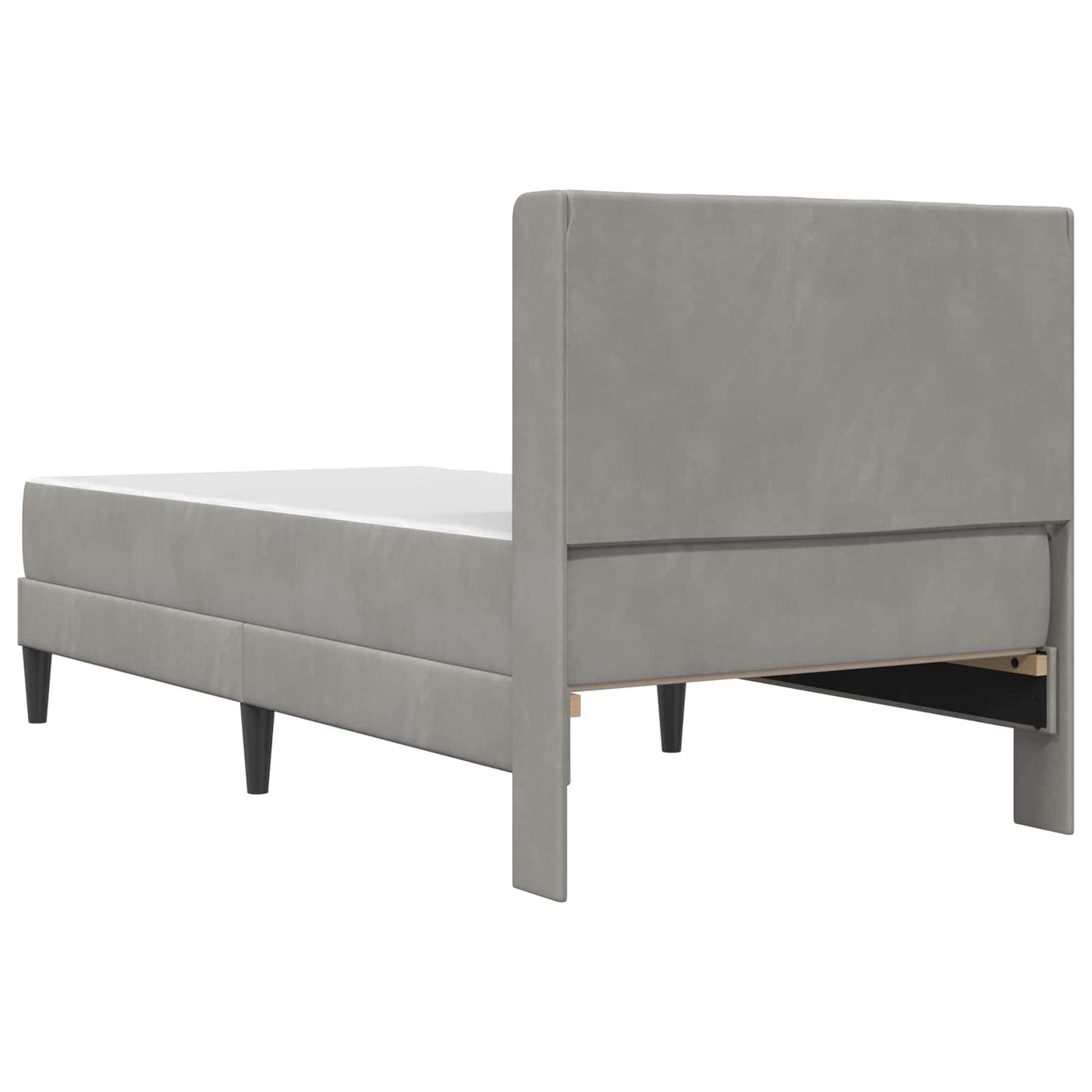 Bettrahmen mit Matratze Hellgrau 90 x 190 cm Samt