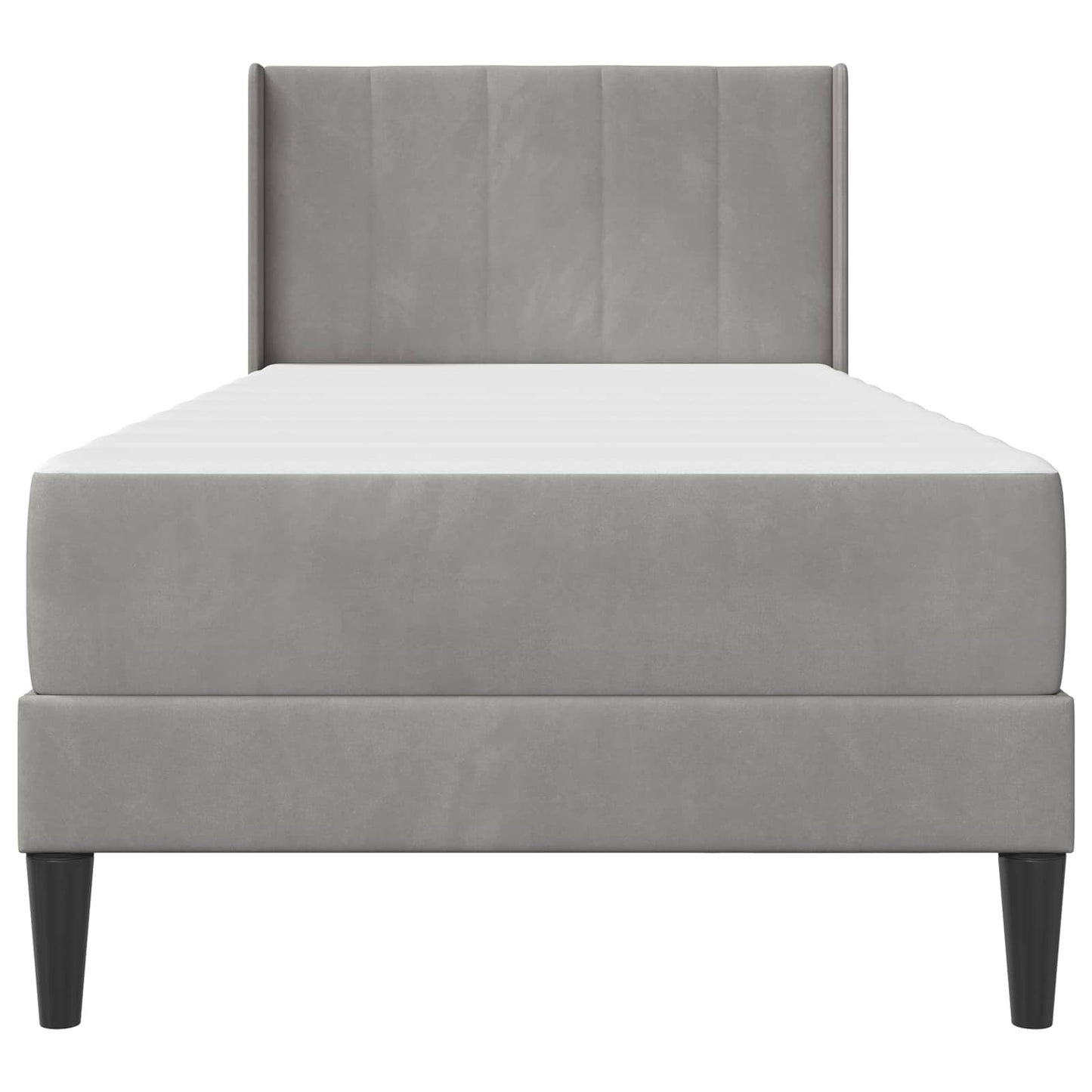 Bettrahmen mit Matratze Hellgrau 90 x 190 cm Samt