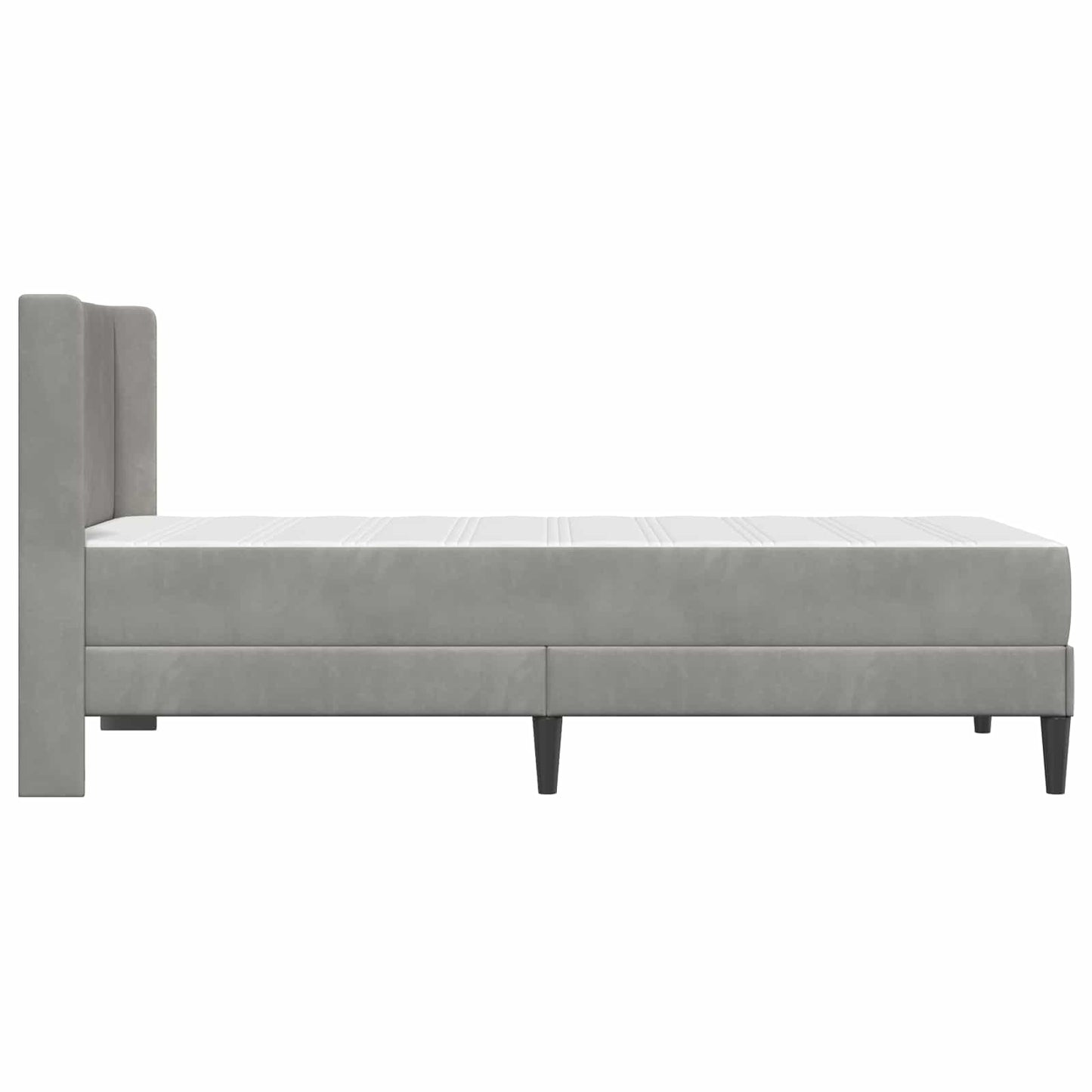 Bettrahmen mit Matratze Hellgrau 90 x 190 cm Samt