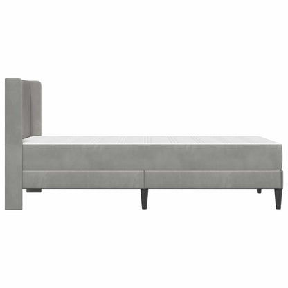 Bettrahmen mit Matratze Hellgrau 90 x 190 cm Samt