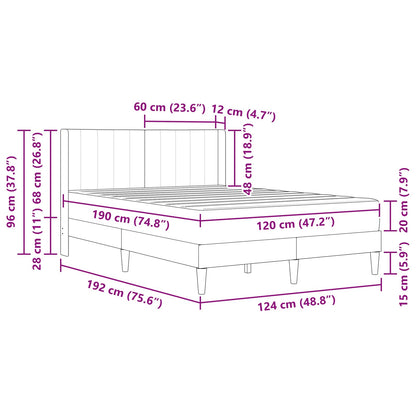 Bettrahmen Schwarz 120 x 190 cm Samt