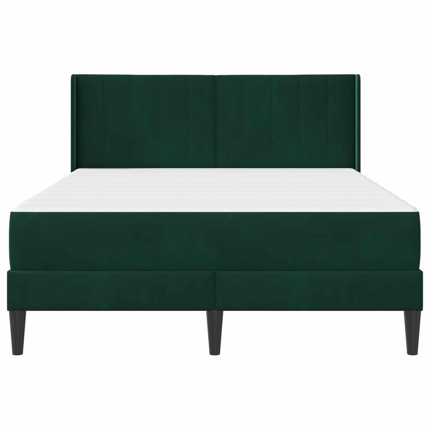 Bettrahmen mit Matratze Dunkelgrün 140 x 190 cm Samt