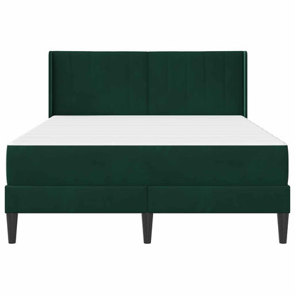 Bettrahmen mit Matratze Dunkelgrün 140 x 200 cm Samt