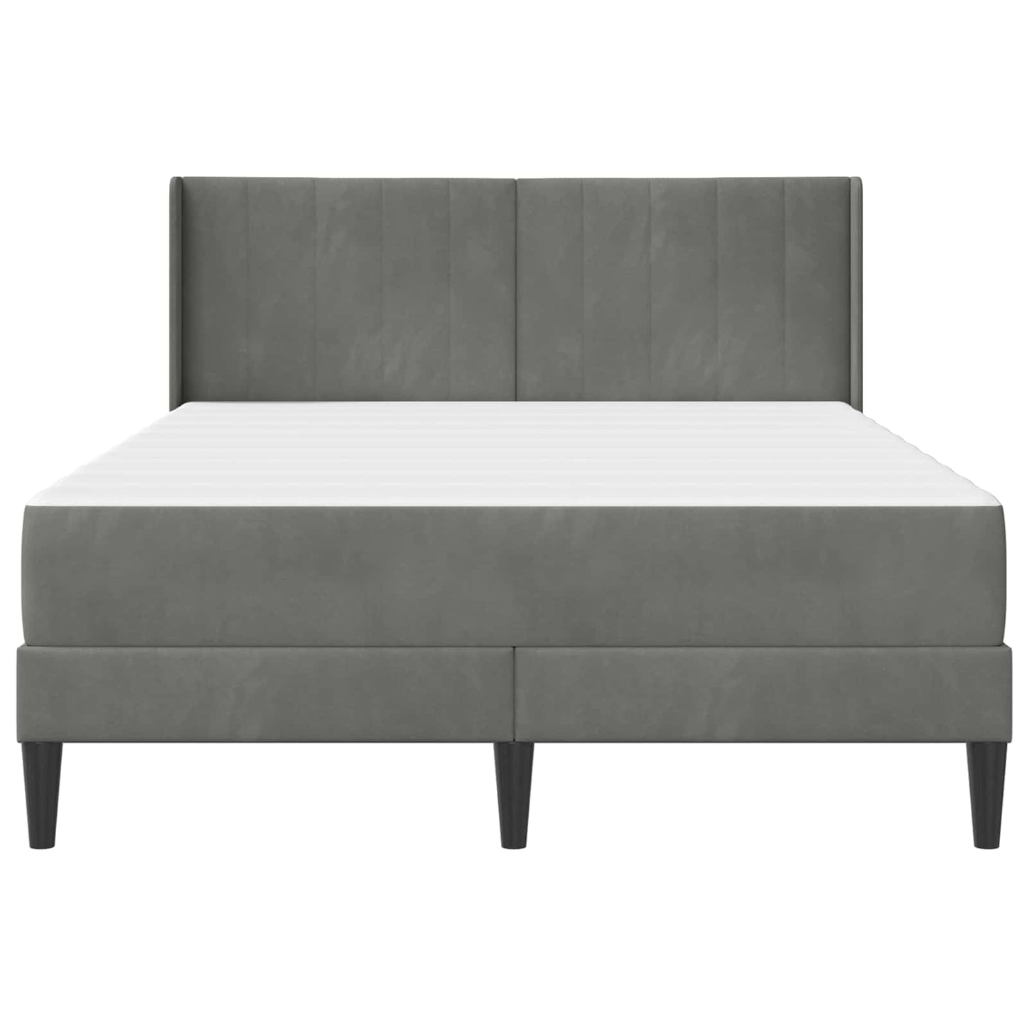 Bettrahmen mit Matratze Dunkelgrau 160 x 200 cm Samt
