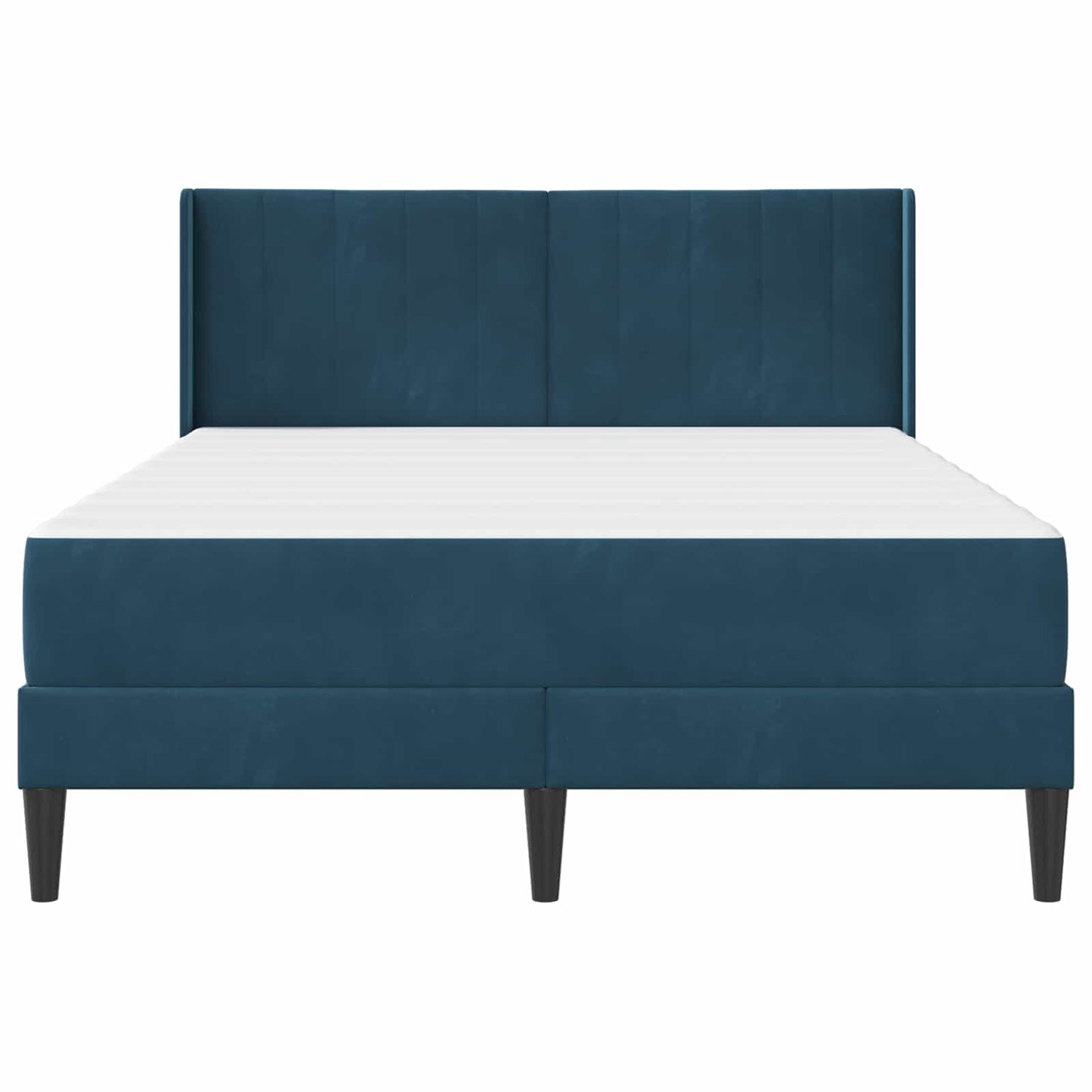 Bettrahmen mit Matratze Blau 160 x 200 cm Samt