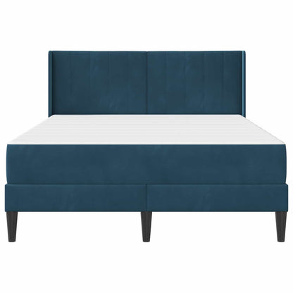 Bettrahmen mit Matratze Blau 160 x 200 cm Samt