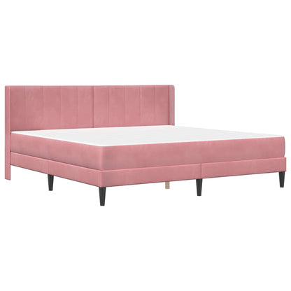 Bettrahmen mit Matratze Rosa 180 x 200 cm Samt