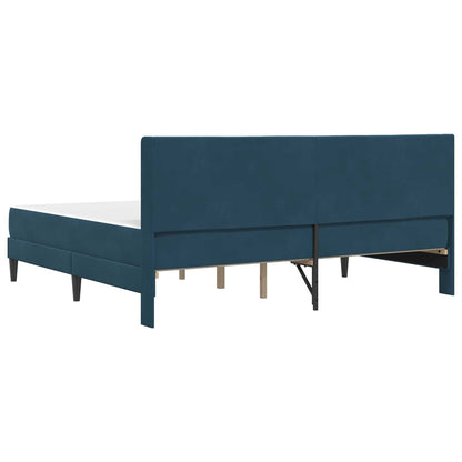 Bettrahmen mit Matratze Blau 180 x 200 cm Samt