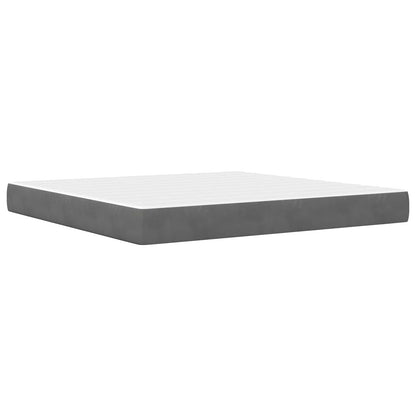 Bettrahmen mit Matratze Dunkelgrau 200 x 200 cm Samt