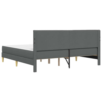 Bettgestell mit Matratze 2 pcs Dunkelgrau 180 x 200 cm Stoff