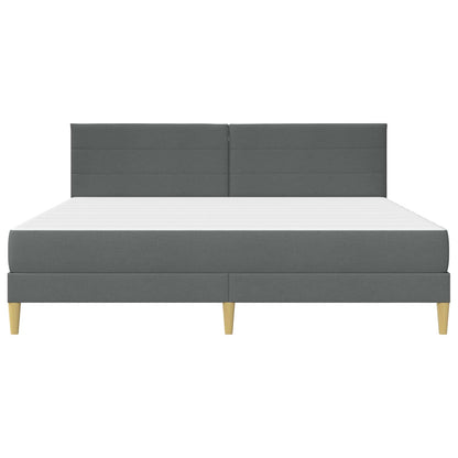 Bettgestell mit Matratze 2 pcs Dunkelgrau 180 x 200 cm Stoff