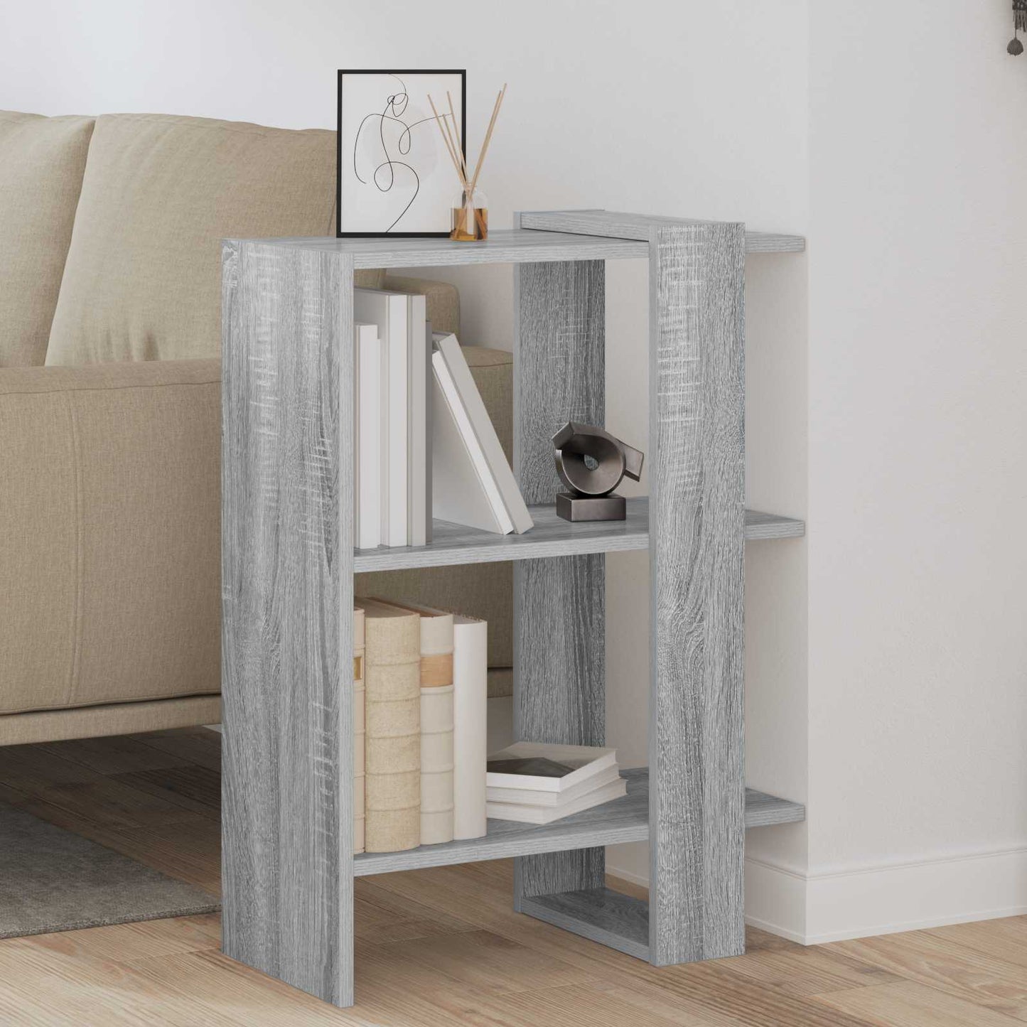 vidaXL Bücherregal Graues Sonoma 52 x 25 x 71,5 cm Holzwerkstoff
