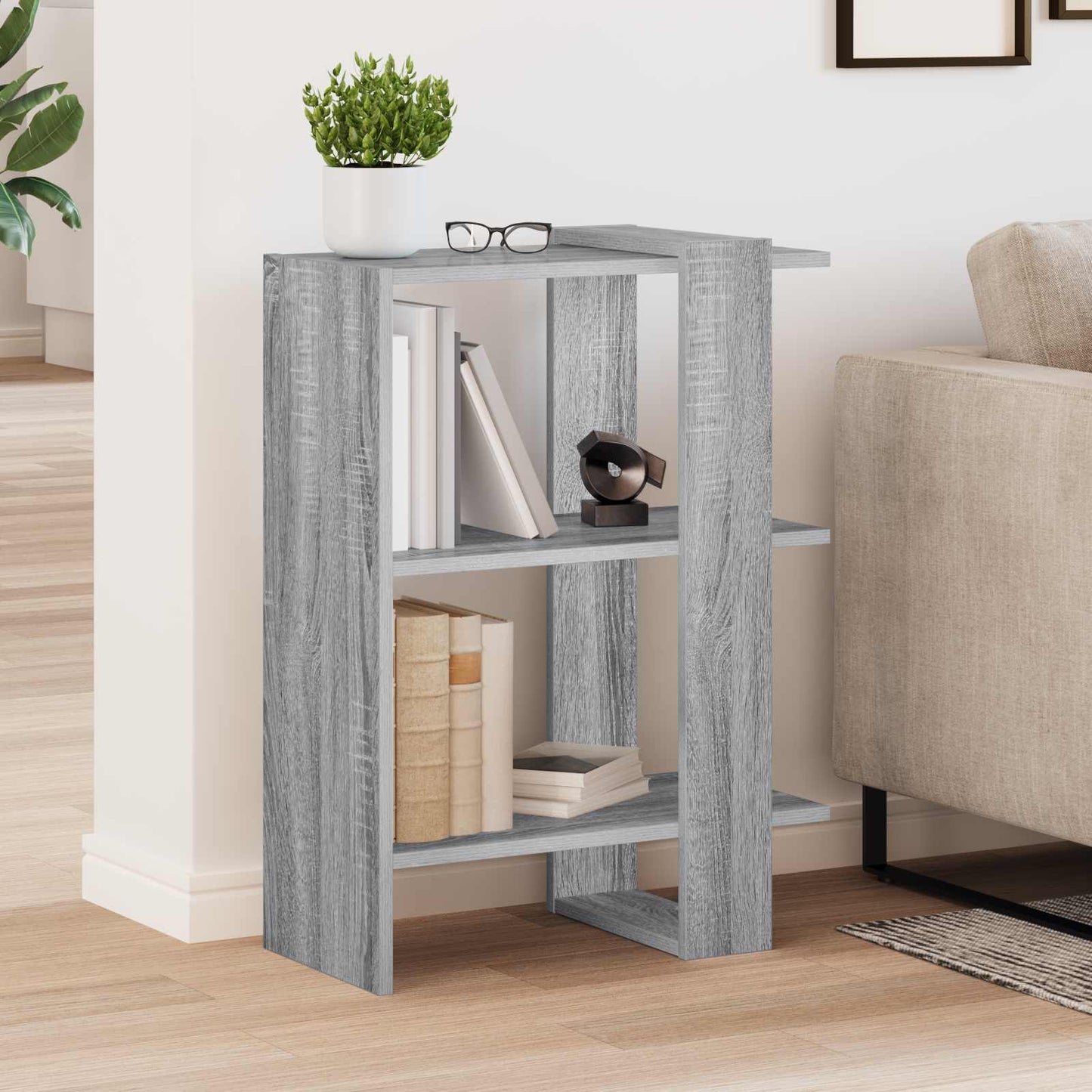 vidaXL Bücherregal Graues Sonoma 52 x 25 x 71,5 cm Holzwerkstoff