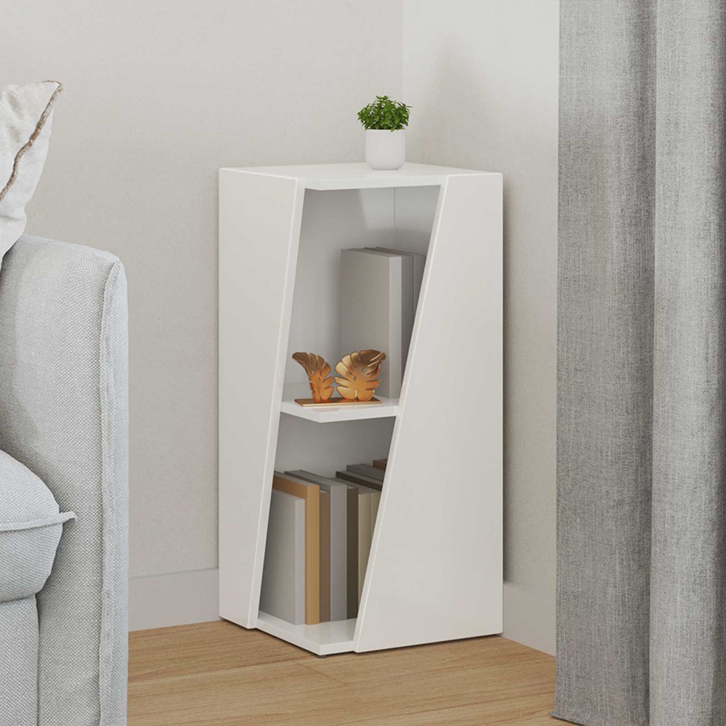 vidaXL Seitenregal Hochglanz Weiß 33 x 32 x 70,5 cm Holzwerkstoff