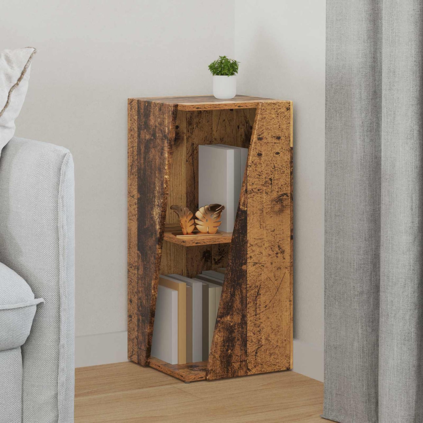 vidaXL Seitenregal Altholz 33 x 32 x 70,5 cm Holzwerkstoff