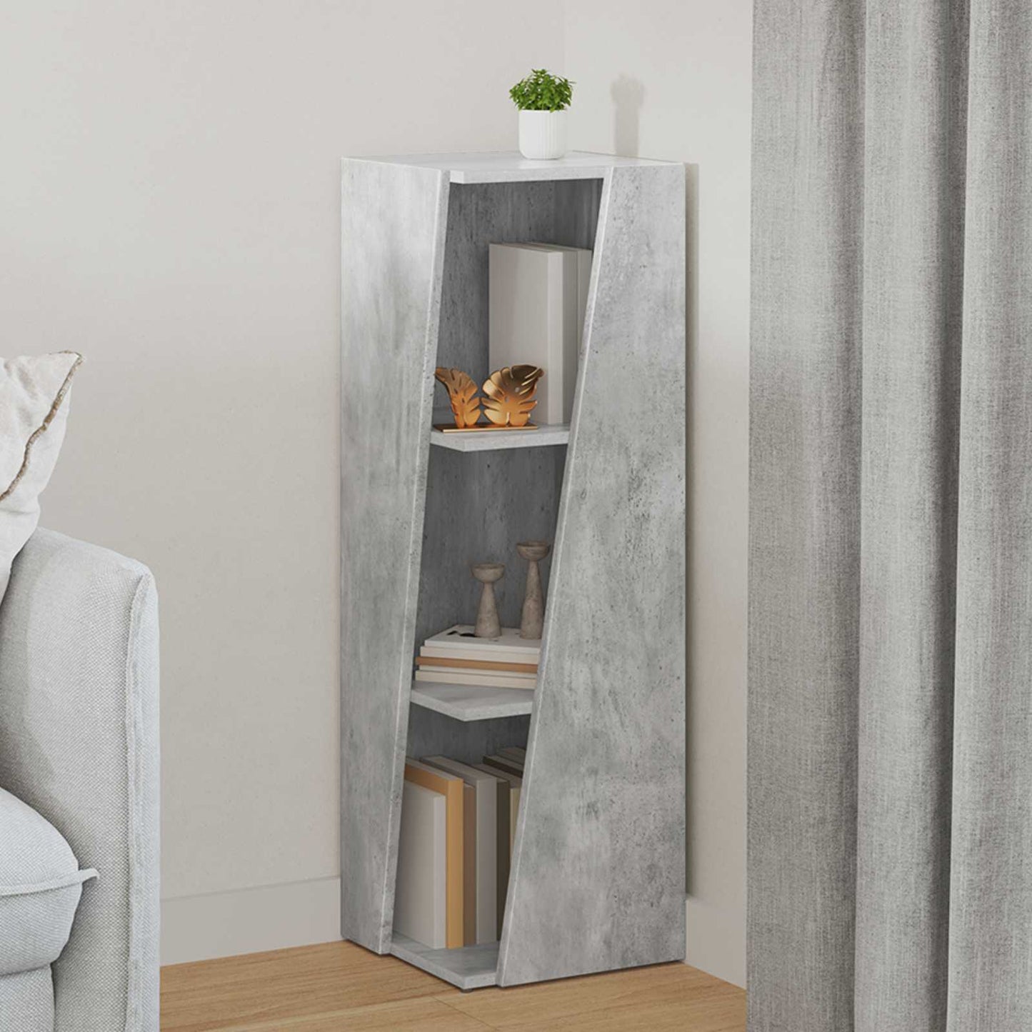 vidaXL Seitenregal Beton Grau 33 x 32 x 100,5 cm Holzwerkstoff