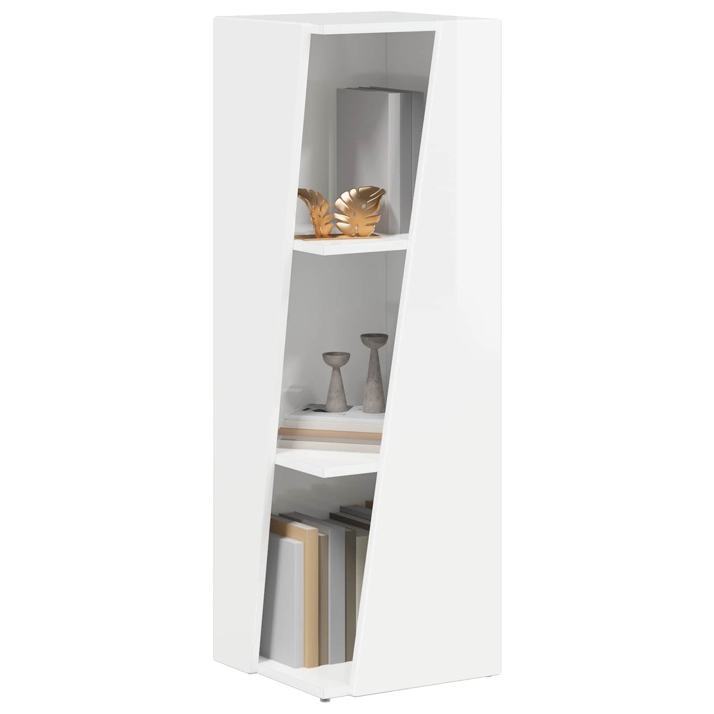 vidaXL Seitenregal Hochglanz Weiß 33 x 32 x 100,5 cm Holzwerkstoff