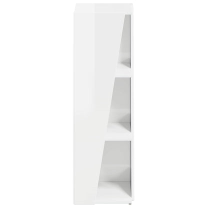 vidaXL Seitenregal Hochglanz Weiß 33 x 32 x 100,5 cm Holzwerkstoff